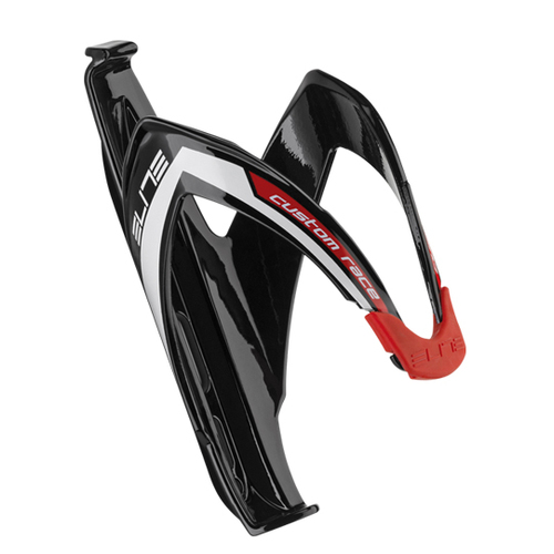 Elite Custom Race Bottle Cage Glossy Black/Red (74mm Diameter)