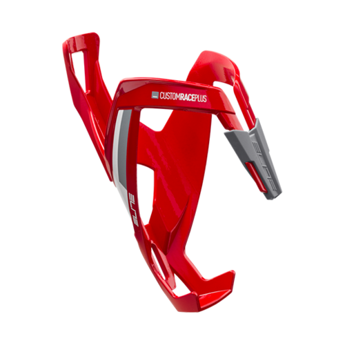 Elite Custom Race Plus Bottle Cage Red/Glossy White (74mm Diameter)