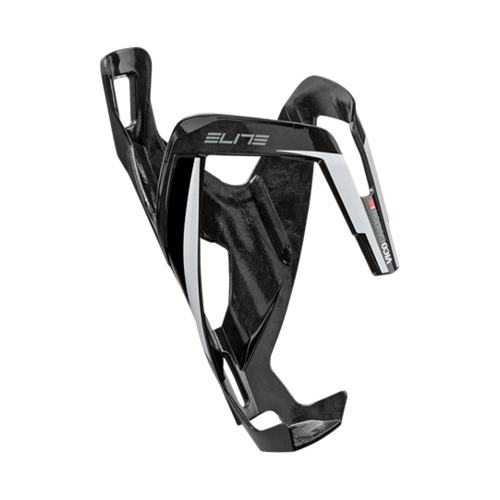 Elite Vico Carbon Bottle Cage Gloss Black/White (74mm Diameter)