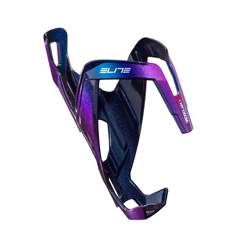 Elite Vico Carbon Bottle Cage Blue Metal/White