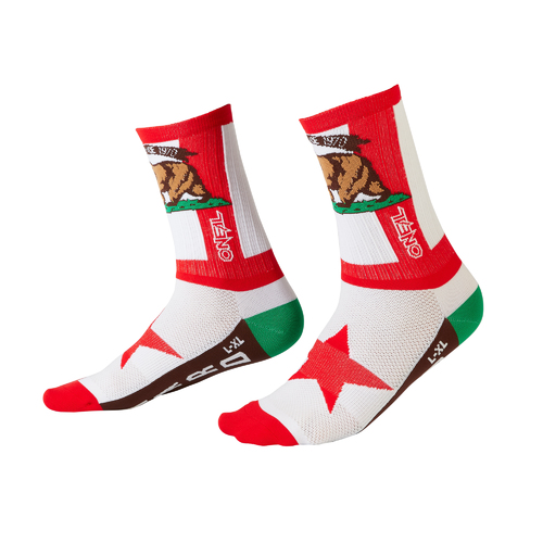 Oneal 2022 MTB Performance Socks California Red/White/Brown