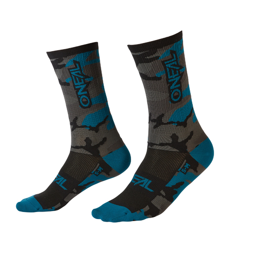 Oneal 2022 MTB Performance Socks Camo Grey/Blue/Black