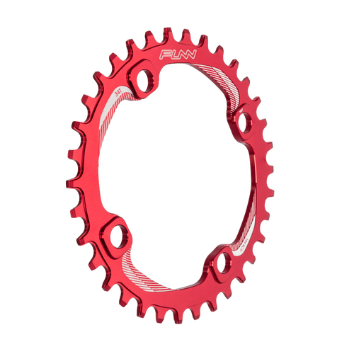 FUNN Solo Narrow Wide 34T Chain Ring for 104mm BCD Red