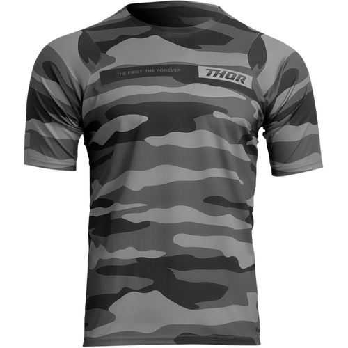 Thor Assist Camo Short Sleeve Jersey Dark Grey