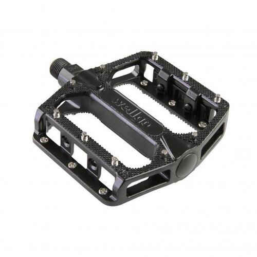 QBP Alloy MTB Platform Pedal with DU Bearing 9/16" Black (109x100x28mm Removable Pins)