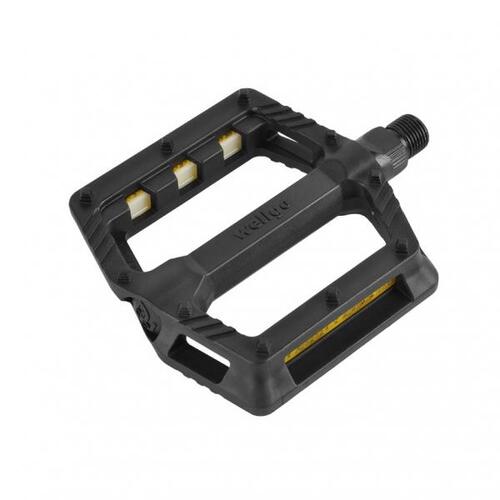 QBP Plastic MTB Platform Pedal with DU Bearing 9/16" Black (100x100x28mm)