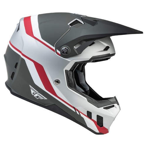 FLY Racing Formula CC Helmet Driver Matte Silver/Red/White
