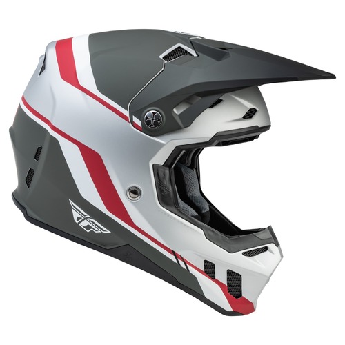FLY Racing Formula CC Helmet Driver Matte Silver/Red/White