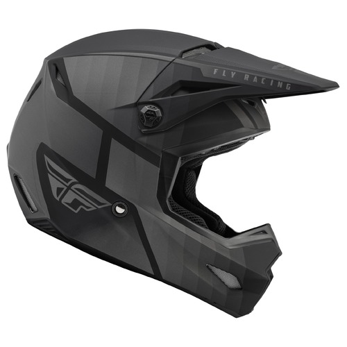 FLY Racing Kinetic Youth Helmet Drift Matte Black/Charcoal