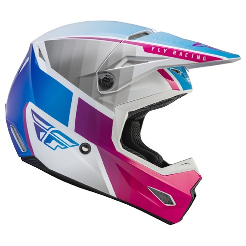 FLY Racing Kinetic Youth Helmet Drift Pink/White/Blue