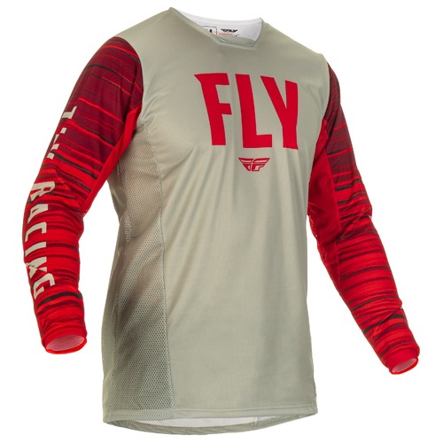 FLY Racing 2022 Kinetic Jersey Wave Light Grey/Red