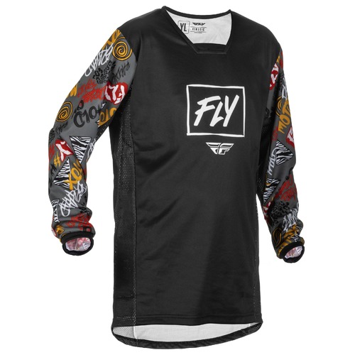 FLY Racing 2022 Kinetic Youth Jersey Rebel Black/Grey