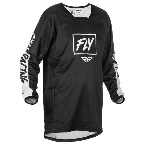 FLY Racing 2022 Kinetic Youth Jersey Rebel Black/White
