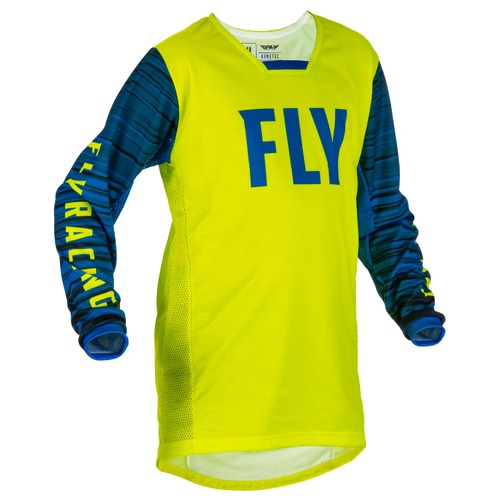 FLY Racing 2022 Kinetic Youth Jersey Wave Hi-Vis/Blue