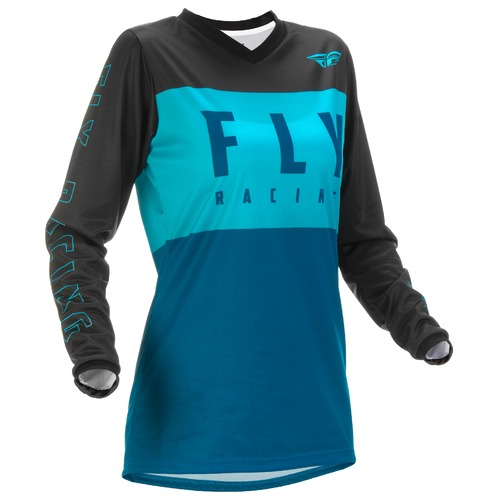 FLY Racing 2022 F-16 Womens Jersey Aqua/Dark Teal/Black