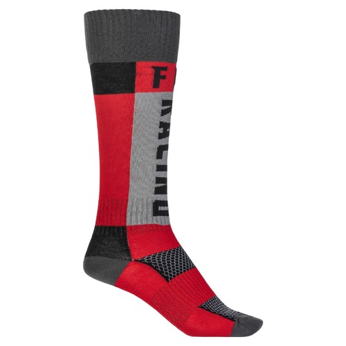 FLY Racing MX Thick Socks Red/Grey