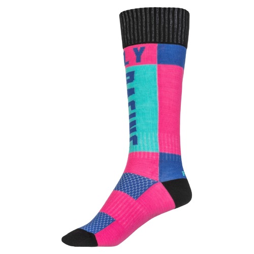 FLY Racing MX Thick Youth Socks Pink/Blue