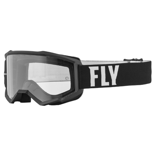 FLY Racing Focus Goggles Black/White w/Clear Lens