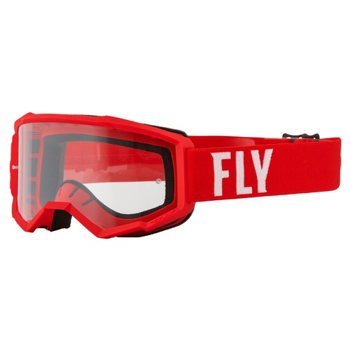 FLY Racing Focus Youth Goggles Red/White w/Clear Lens