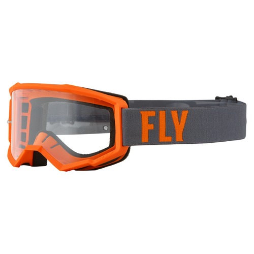 FLY Racing Focus Youth Goggles Grey/Orange w/Clear Lens