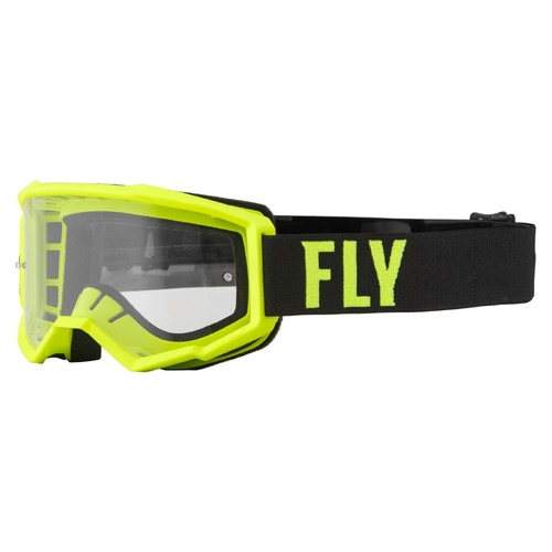 FLY Racing Focus Youth Goggles Hi-Vis/Black w/Clear Lens