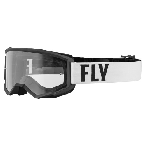 FLY Racing Focus Youth Goggles White/Black w/Clear Lens