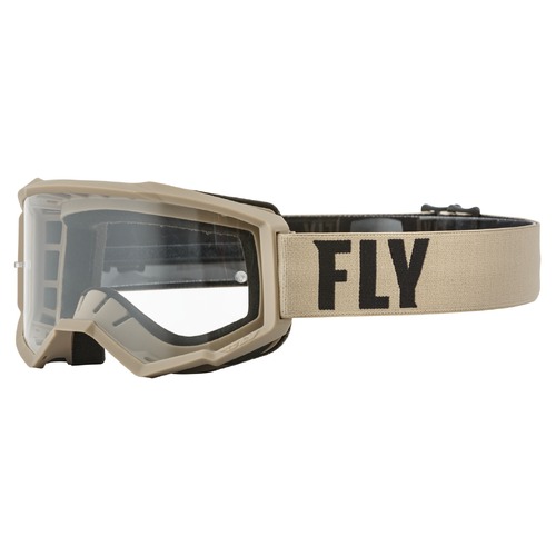 FLY Racing Focus Youth Goggles Khaki/Brown w/Clear Lens