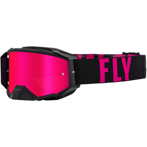 FLY Racing Zone Pro Goggles Black/Pink w/Pink Mirror/Smoke Lens