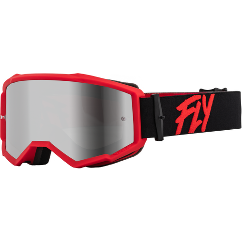 FLY Racing Zone Goggles Black/Red w/Silver Mirror/Smoke Lens