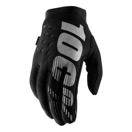 100% Brisker Black/Grey Gloves