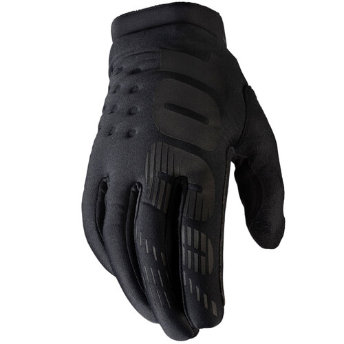 100% Brisker Black/Grey Youth Gloves