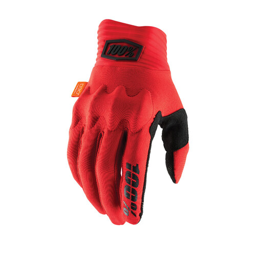 100% Cognito D30 Gloves Fluro Red/Black