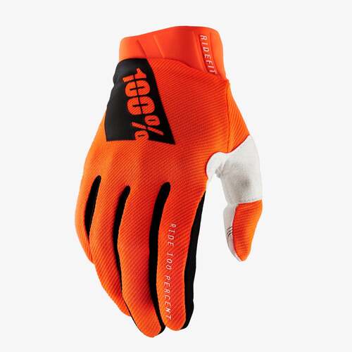 100% Ridefit Gloves Fluro Orange