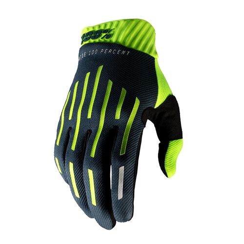 100% Ridefit Gloves Fluro Yellow/Charcoal