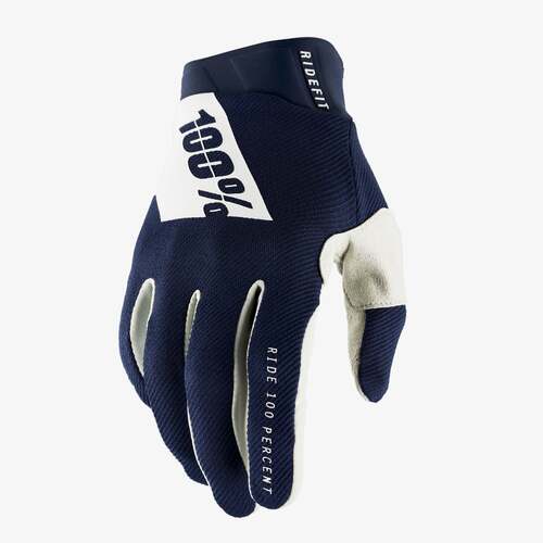 100% Ridefit Gloves Navy/White