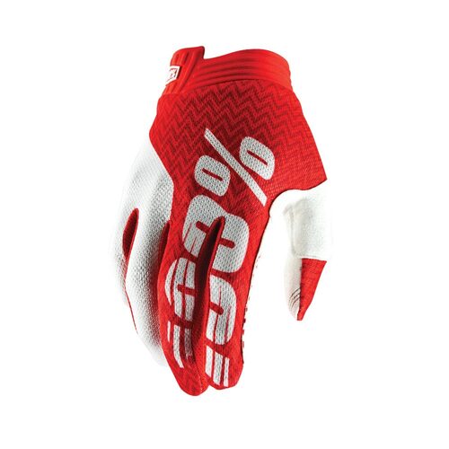 100% iTrack Gloves Red/White