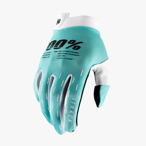 100% iTrack Gloves Aqua