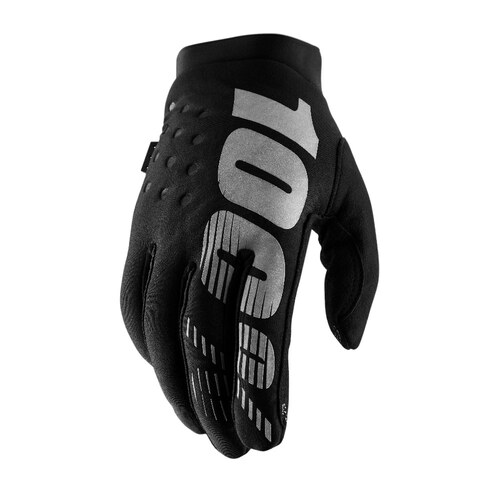 100% Brisker Youth Gloves Black/Grey