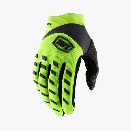 100% Airmatic Youth Gloves Fluro Yellow/Black