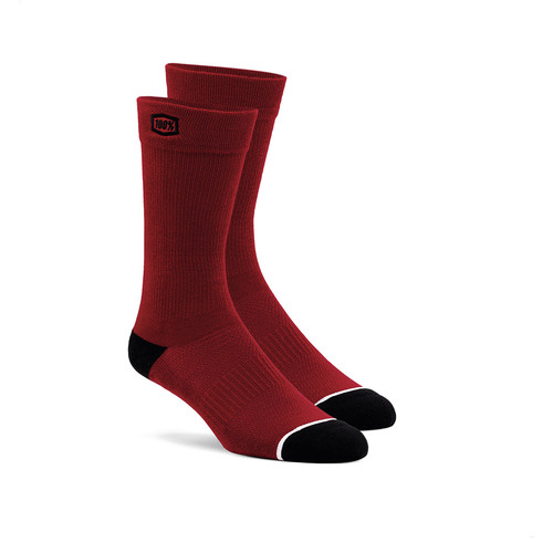 100% Solid Casual Socks Red