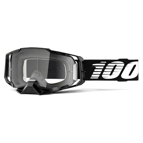 100% Armega Goggle Black with Clear Lens