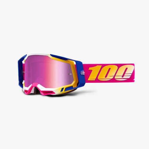 100% Racecraft2 Goggles Mission with Mirror Pink Lens