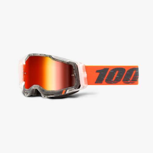 100% Racecraft2 Goggles Schrute with Mirror Red Lens