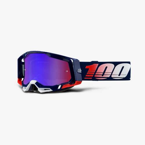 100% Racecraft2 Goggle Republic with Mirror Red/Blue Lens