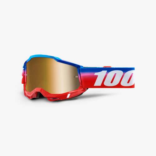 100% Accuri2 Goggle Unity with Mirror True Gold Lens