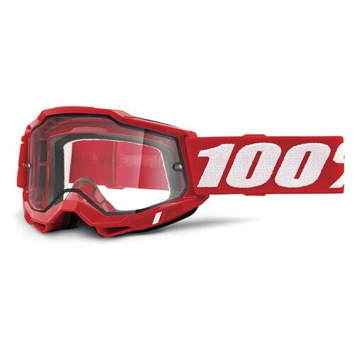 100% Accuri2 Enduro Moto Goggle Red with Clear Lens