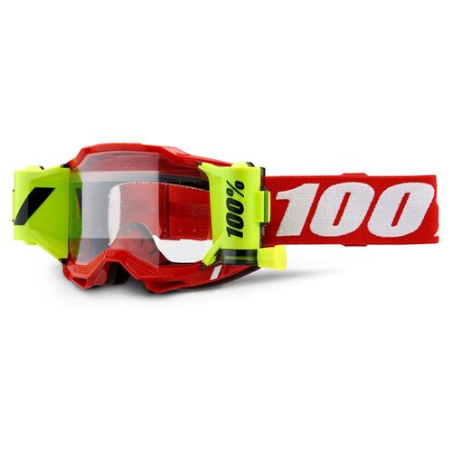 100% Accuri2 Forecast Goggle Neon Red with Clear Lens
