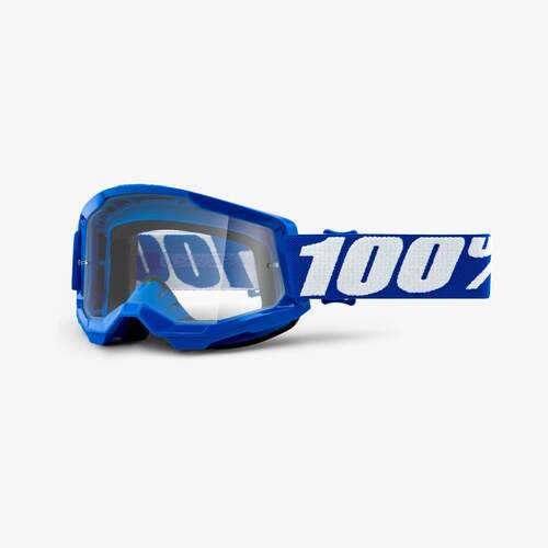 100% Strata2 Goggle Blue with Clear Lens