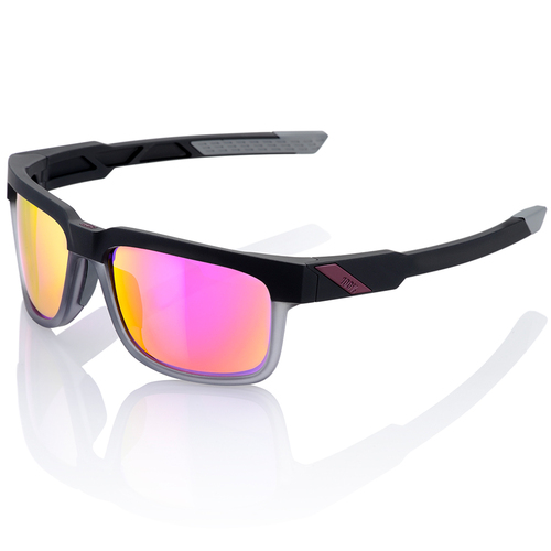100% Type-S Sunglasses Soft Tact Graphite with Purple Multilayer Mirror Lens