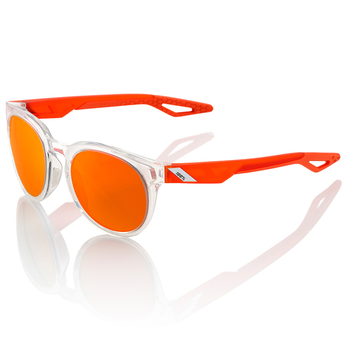 100% Campo Sunglasses Polished Crystal Clear with Orange Multilayer Lens